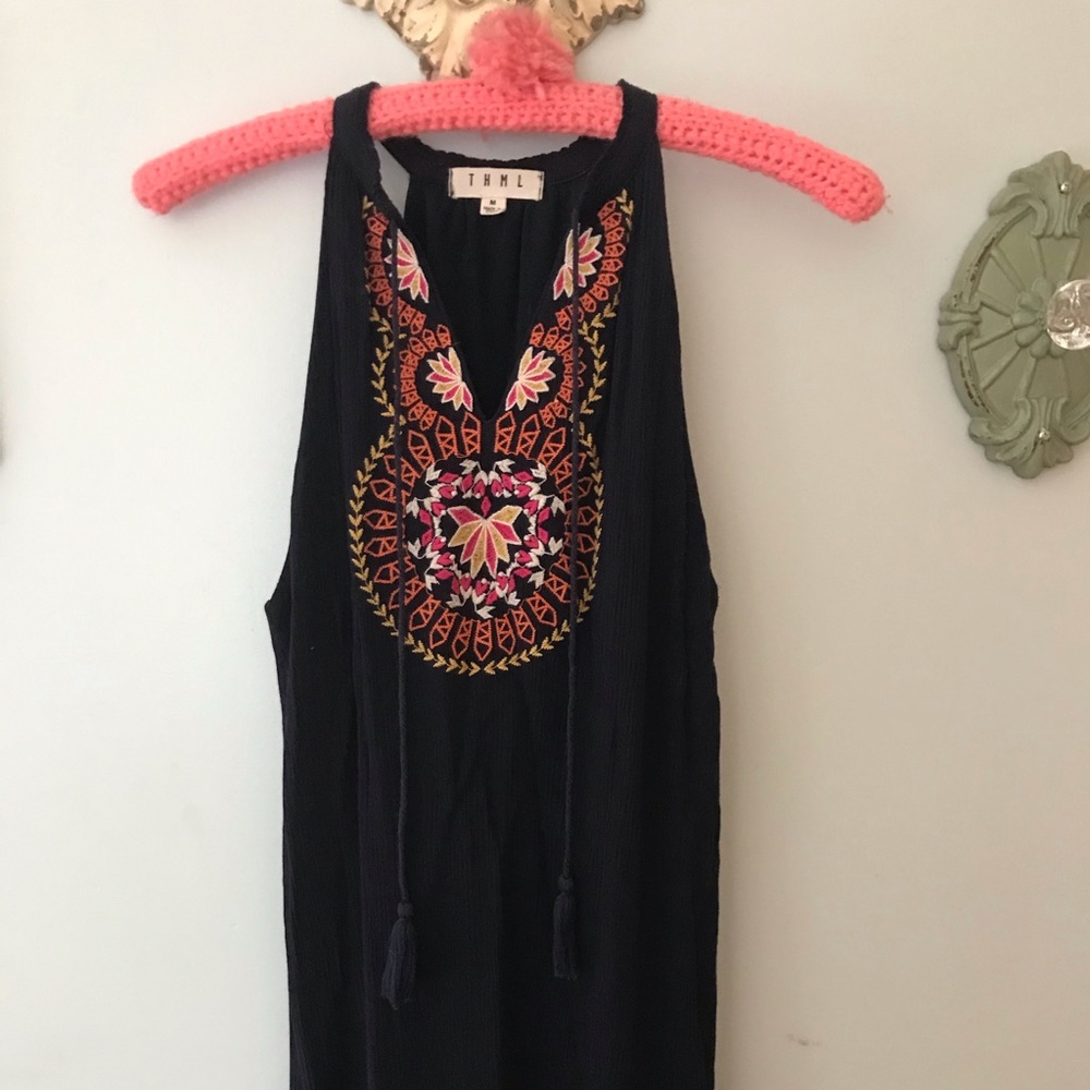Navy strappy dress